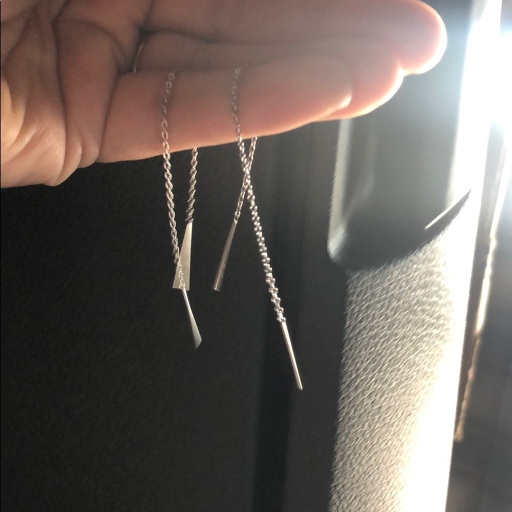 Thread earrings sterling silver